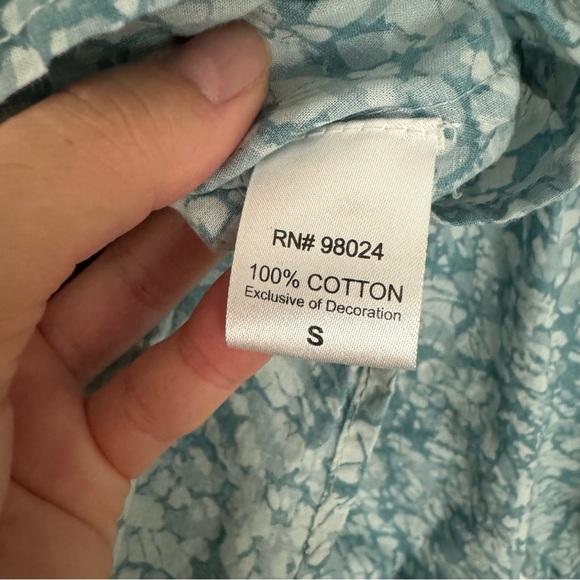 House Of Harlow 1960 Martine Seafoam Print Puff Balloon Shirt Sleeve Size M - Picture 5 of 11